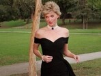 Swedish model Elsa Hosk also shared pictures of her inspiration, the black dress Princess Diana wore in 1994. (Instagram/Elsa Hosk)