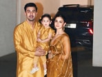 Ranbir Kapoor and Alia Bhatt with daughter Raha. Ranbir Kapoor and Alia Bhatt with daughter Raha.