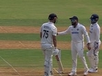 Rohit Sharma chats with Daryl Mitchell during the 3rd Test Rohit Sharma chats with Daryl Mitchell during the 3rd Test