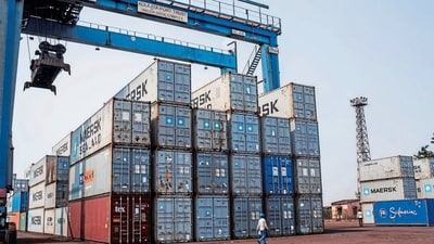 Shipping containers at an Indian port. (Bloomberg File Photo)