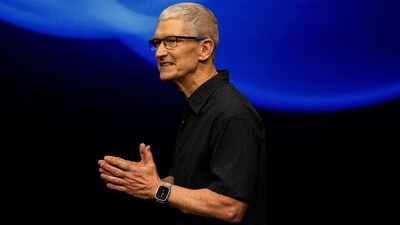 CEO of Apple Tim Cook gives a presentation as Apple holds an event at the Steve Jobs Theater on its campus in Cupertino, California, U.S in September. (REUTERS)