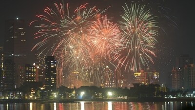 Fireworks light the sky during Diwali festival celebrations, at Chhatrapati Shivaji Park in Mumbai on Thursday, October 31. The Festival of Lights is also known as Deepawali, (PTI) Fireworks light the sky during Diwali festival celebrations, at Chhatrapati Shivaji Park in Mumbai on Thursday, October 31. The Festival of Lights is also known as Deepawali, (PTI)