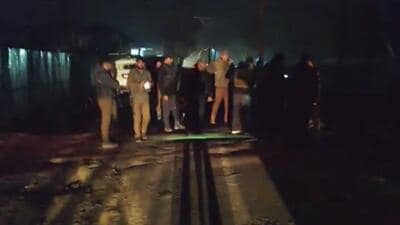 Security personnel keep vigil after two persons from Uttar Pradesh were shot at by militants, in Jammu and Kashmir's Budgam. (PTI) Security personnel keep vigil after two persons from Uttar Pradesh were shot at by militants, in Jammu and Kashmir's Budgam. (PTI)