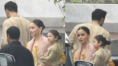 Ranbir Kapoor and Alia Bhatt step out for Diwali celebrations with Raha Kapoor Ranbir Kapoor and Alia Bhatt step out for Diwali celebrations with Raha Kapoor