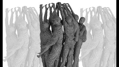 Valay Shende created Virar Fast from thousands of tiny stainless-steel discs. (VALAY SHENDE, SAKSHI GALLERY) Valay Shende created Virar Fast from thousands of tiny stainless-steel discs. (VALAY SHENDE, SAKSHI GALLERY)