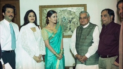 Anil Kapoor, Sridevi and Aishwarya Rai meet former PM Atal Bihari Vajpayee. Anil Kapoor, Sridevi and Aishwarya Rai meet former PM Atal Bihari Vajpayee.