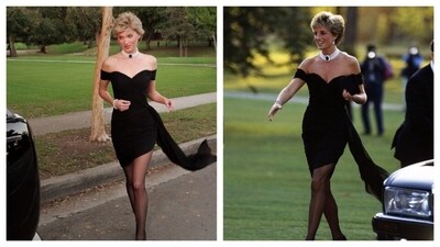 Swedish model Elsa Hosk also shared pictures of her inspiration, the black dress Princess Diana wore in 1994. (Instagram/Elsa Hosk) Swedish model Elsa Hosk also shared pictures of her inspiration, the black dress Princess Diana wore in 1994. (Instagram/Elsa Hosk)