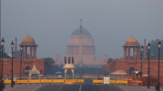 Rashtrapati Bhavan is pictured on a hazy morning in New Delhi. (REUTERS)