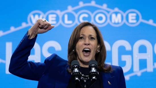 US Election 2024 live: US Vice President and Democratic presidential candidate Kamala Harris speaks during a campaign rally at the Craig Ranch Amphitheater in Las Vegas, Nevada. US Election 2024 live: US Vice President and Democratic presidential candidate Kamala Harris speaks during a campaign rally at the Craig Ranch Amphitheater in Las Vegas, Nevada.