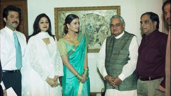 Anil Kapoor, Sridevi and Aishwarya Rai meet former PM Atal Bihari Vajpayee.