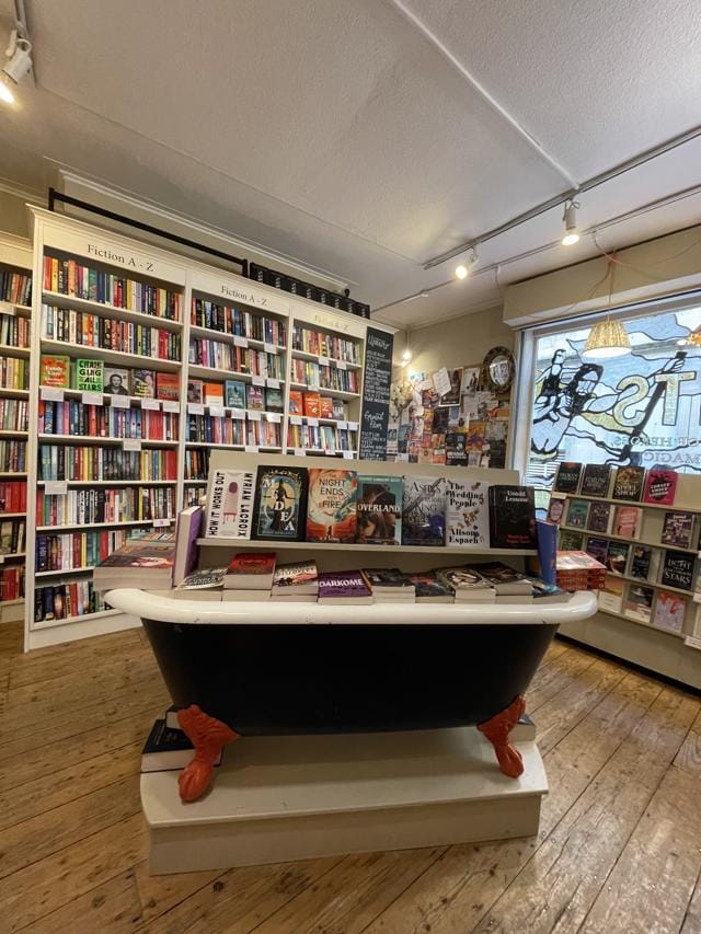 “I’m particularly taken by the claw-foot bath book display,” (Teja Lele) “I’m particularly taken by the claw-foot bath book display,” (Teja Lele)