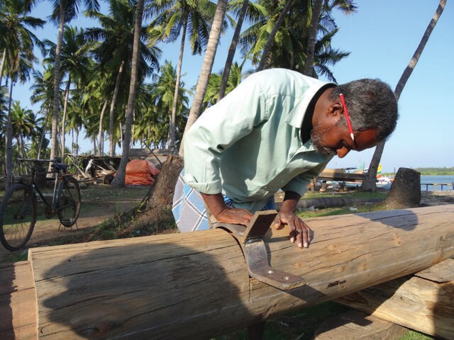 Image from Boat Builders of Coromandel. “Our second book came to us – three researchers associated with the French Institute of Pondicherry, who were working on technology, craft, history, to do with boat building in India came to us with their findings – of this amazing boat yard near Cuddalore, not far from Pondicherry, where a group of fishers-turned-marine carpenters were building huge wooden freight boats with bare hands, and simple tools.” (Tara Books) Image from Boat Builders of Coromandel. “Our second book came to us – three researchers associated with the French Institute of Pondicherry, who were working on technology, craft, history, to do with boat building in India came to us with their findings – of this amazing boat yard near Cuddalore, not far from Pondicherry, where a group of fishers-turned-marine carpenters were building huge wooden freight boats with bare hands, and simple tools.” (Tara Books)