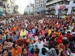 Bangladesh Hindus participate in a rally demanding that an interim government withdraw all cases against their leaders and protect them from attacks and harassment, in Chattogram, Bangladesh, Friday, Nov. 1, 2024.