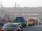 Vehicles move on a road as air quality continues to remain poor, a day after Diwali festival celebrations, in New Delhi, Friday morning, Nov. 1, 2024. Vehicles move on a road as air quality continues to remain poor, a day after Diwali festival celebrations, in New Delhi, Friday morning, Nov. 1, 2024.