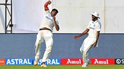 Ravichandran Ashwin takes a catch to dismiss New Zealand's Daryl Mitchell. (ANI Photo) Ravichandran Ashwin takes a catch to dismiss New Zealand's Daryl Mitchell. (ANI Photo)