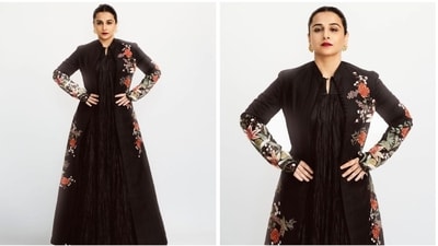 The gorgeous Vidya Balan treated her Instagram family of more than 5.8 million followers to stunning photos of herself in a black Rohit Bal ensemble. (Instagram/@vidyabalan) The gorgeous Vidya Balan treated her Instagram family of more than 5.8 million followers to stunning photos of herself in a black Rohit Bal ensemble. (Instagram/@vidyabalan)