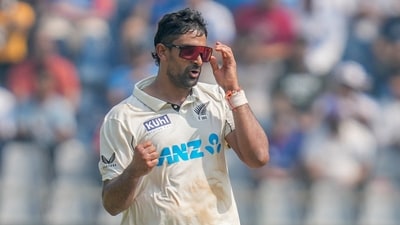 New Zealand's Ish Sodhi celebrates the dismissal of India's Rishab Pant. (AP) New Zealand's Ish Sodhi celebrates the dismissal of India's Rishab Pant. (AP)
