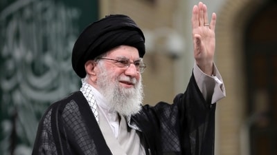 In this photo released by an official website of the office of the Iranian supreme leader, Supreme Leader Ayatollah Ali Khamenei waves to the crowd during a meeting with school and university students, in Tehran, Iran, Saturday, Nov. 2, 2024. (AP) In this photo released by an official website of the office of the Iranian supreme leader, Supreme Leader Ayatollah Ali Khamenei waves to the crowd during a meeting with school and university students, in Tehran, Iran, Saturday, Nov. 2, 2024. (AP)