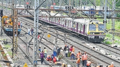 This move, aimed at clearing the way for a sixth rail line, is set to ease congestion by segregating suburban and long-distance trains. Representational Image. (Photo by Bhushan Koyande/HT Photo) (HT PHOTO) This move, aimed at clearing the way for a sixth rail line, is set to ease congestion by segregating suburban and long-distance trains. Representational Image. (Photo by Bhushan Koyande/HT Photo) (HT PHOTO)