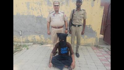 One of the arrested accused in Moga district on Saturday. (HT Photo)
