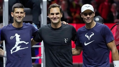 Serbia's Novak Djokovic, Switzerland's Roger Federer and Spain's Rafael Nadal pose for a photo. (AP) Serbia's Novak Djokovic, Switzerland's Roger Federer and Spain's Rafael Nadal pose for a photo. (AP)