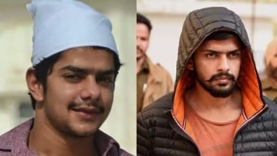 Anmol Bishnoi, the younger brother of jailed gangster Lawrence Bishnoi (right), Anmol Bishnoi, the younger brother of jailed gangster Lawrence Bishnoi (right),