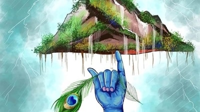 Lord Krishna and Govardhan mountain are worshipped on the auspicious day of Govardhan Puja. (Pinterest) Lord Krishna and Govardhan mountain are worshipped on the auspicious day of Govardhan Puja. (Pinterest)