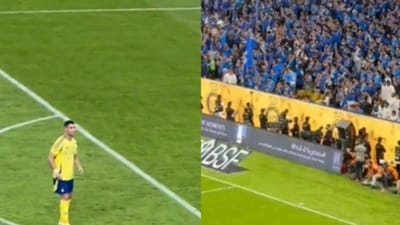 Cristiano Ronaldo was booed by Lionel Messi chants. Cristiano Ronaldo was booed by Lionel Messi chants.