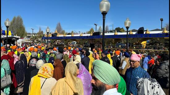 Congregants at the Vaisakhi parade this spring organised by the Khalsa Diwan Society in Vancouver, Canada. (Source: Khalsa Diwan Society)