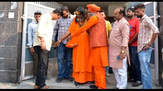 Hindu outfit leader Harkirat Singh Khurana said that he has three gunmen, but all of them had gone home for Diwali celebrations. (Manish/Hindustan Times)