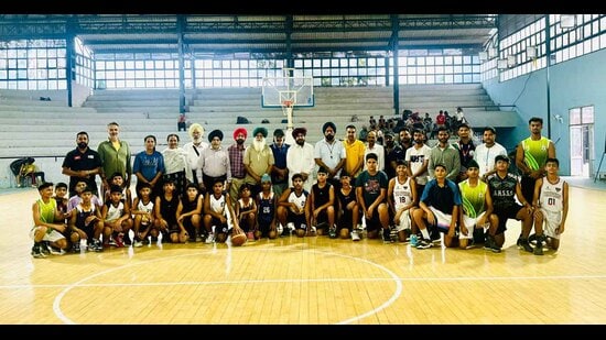 Players during the Punjab Sub-junior Championship in Ludhiana on Saturday. (Hindustan Times)