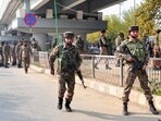 Security personnel keep vigil following the grenade attack at the Tourist Reception Centre (TRC), Srinagar. Security personnel keep vigil following the grenade attack at the Tourist Reception Centre (TRC), Srinagar.