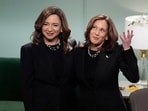 Democratic presidential nominee Vice President Kamala Harris appears on NBC's "Saturday Night Live," with Maya Rudolph, Saturday, Nov. 2, 2024 in New York. Harris has made an unannounced trip to New York to appear briefly stepping away from the battleground states she's been campaigning in with just three days to go before the election. (AP Photo/Jacquelyn Martin)
