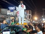 Jharkhand Chief Minister Hemant Soren during a roadshow in support of JMM candidate Mahua Maji Jharkhand Chief Minister Hemant Soren during a roadshow in support of JMM candidate Mahua Maji
