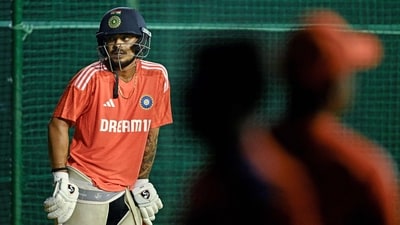India's Ishan Kishan attends a practice session. (AFP) India's Ishan Kishan attends a practice session. (AFP)