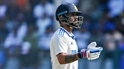 Virat Kohli had another flop outing with the bat and was dismissed for just 1 by Ajaz Patel. (AFP) Virat Kohli had another flop outing with the bat and was dismissed for just 1 by Ajaz Patel. (AFP)