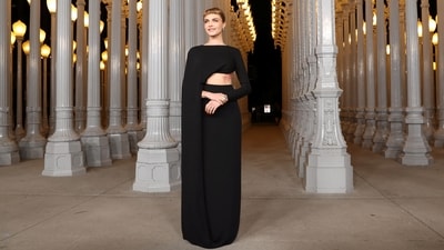 Cara Delevingne wore a black cut-out gown to the 13th annual Los Angeles County Museum of Art (LACMA) Art+Film Gala. The ensemble gave a peek at her stunning tattoo on the waist.&nbsp; (REUTERS)
