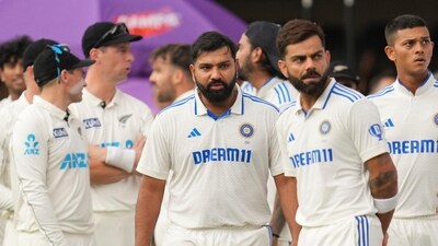 India's Rohit Sharma and Virat Kohli before the second day of the first Test cricket match between India and New Zealand, at M Chinnaswamy Stadium, in Bengaluru, Thursday, Oct. 17, 2024 (PTI)