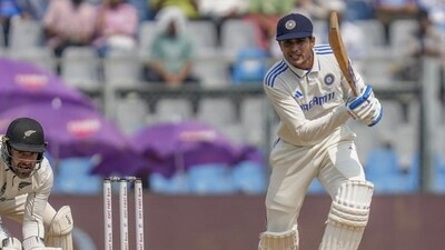 Shubman Gill in action on Day 2 of third Test against New Zealand at Wankhede Stadium, in Mumbai on Saturday (HT_PRINT) Shubman Gill in action on Day 2 of third Test against New Zealand at Wankhede Stadium, in Mumbai on Saturday (HT_PRINT)