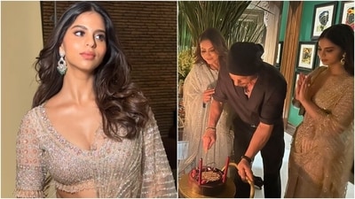 Suhana Khan dazzles in a Falguni Shane Peacock ensemble for her dad Shah Rukh Khan's birthday bash. Suhana Khan dazzles in a Falguni Shane Peacock ensemble for her dad Shah Rukh Khan's birthday bash.