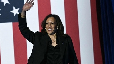 US Election 2024 live: US Vice President and Democratic presidential candidate Kamala Harris waves as she arrives to speak during a "When We Vote We Win" rally at the Wisconsin State Fair Park Exposition Center in West Allis, Milwaukee, Wisconsin. (AFP) US Election 2024 live: US Vice President and Democratic presidential candidate Kamala Harris waves as she arrives to speak during a "When We Vote We Win" rally at the Wisconsin State Fair Park Exposition Center in West Allis, Milwaukee, Wisconsin. (AFP)
