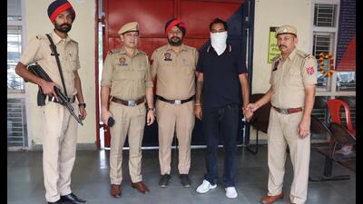 The accused Sahil Kapoor after his arrest in Jalandhar on Sunday. (HT Photo) The accused Sahil Kapoor after his arrest in Jalandhar on Sunday. (HT Photo)