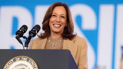 Kamala Harris' recent social media post about her Indian roots faced backlash from netizens questioning her authenticity as elections approach.
(Photo by CHARLY TRIBALLEAU / AFP) (AFP) Kamala Harris' recent social media post about her Indian roots faced backlash from netizens questioning her authenticity as elections approach.
(Photo by CHARLY TRIBALLEAU / AFP) (AFP)