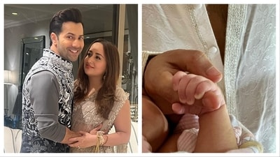 Actor Varun Dhawan and his wife, fashion designer Natasha Dalal, welcomed their first child, a daughter, in June this year. Taking to Instagram, Varun shared a post informing fans and followers about their baby. He wrote, "Thank u for all the good wishes for the mama and the baby." Actor Varun Dhawan and his wife, fashion designer Natasha Dalal, welcomed their first child, a daughter, in June this year. Taking to Instagram, Varun shared a post informing fans and followers about their baby. He wrote, "Thank u for all the good wishes for the mama and the baby."