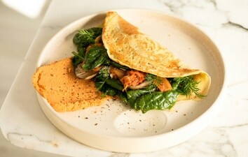 Chickpea flour wrap stuffed with greens and protein can make for a healthy and fulfilling lunch (unsplash) Chickpea flour wrap stuffed with greens and protein can make for a healthy and fulfilling lunch (unsplash)