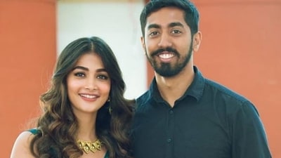 Pooja Hegde with her brother Rishabh Pooja Hegde with her brother Rishabh