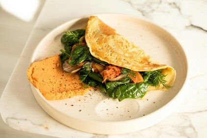 Chickpea flour wrap stuffed with greens and protein can make for a healthy and fulfilling lunch (unsplash) Chickpea flour wrap stuffed with greens and protein can make for a healthy and fulfilling lunch (unsplash)