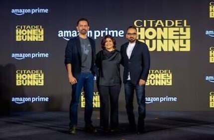 Raj Nidimoru, Sita Menon, and Krishna DK at the trailer launch of Citadel: Honey Bunny Raj Nidimoru, Sita Menon, and Krishna DK at the trailer launch of Citadel: Honey Bunny