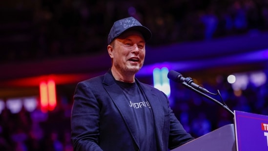 Elon Musk�speaks during a campaign rally for Republican presidential nominee, former U.S. President Donald Trump at Madison Square Garden on October 27, 2024 in New York City. (Getty Images via AFP)