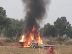 The wreckage of IAF's MiG 29 fighter jet which crashed near Agra. The wreckage of IAF's MiG 29 fighter jet which crashed near Agra.